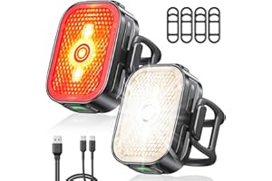 EOIWUY Luci Bicicletta LED 2-in-1 con Riflettore, 8+6 modalità Luce Bici Anteriori & Posteriori, Ricarica Rapida USB-C & Impermeabile IP65 Luci Bici, Super Leggero per Moto Fari LED