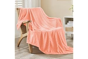 EMME Koc polarowy na sofę, miękki, puszysty, 3D, dotykowy, ciepły, przytulny, uniwersalny, na łóżko, kanapę, sofę, fotele, OEKO-TEX (różowy, 130 x 150 cm)