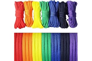 UOOOM 7 sztuk tęczowych wielofunkcyjnych paracordów na bransoletkę spadochronową