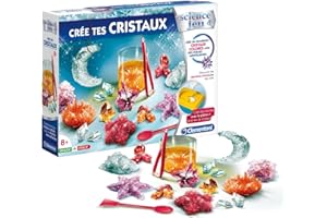Clementoni | Science & Jeu – Crée Tes Cristaux Enfant 8 Ans+ | Kit Scientifique DIY Chimie et Géologie | Expériences Cristaux Maison | Jeu Scientifique Manuel | Activité Éducative à Réaliser