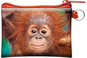 Deluxebase Porte-monnaie 3D LiveLife - Bébé Orang-Outan de Porte-monnaie et carte Lenticulaire 3D Singe avec fermeture éclair sécurisée avec illustrations sous licence artiste renommé David Penfound