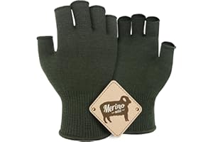 MIGLIORE WEAR Rękawice z wełny merynosów, rękawiczki z wełny merynosów, bez palców, rękawice narciarskie na zimną pogodę, elastyczne rękawiczki zimowe do jazdy na rowerze, biegania, jazdy