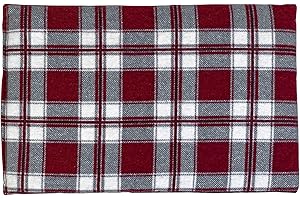 GIRAFFENLAND Cuscino con noccioli di ciliegia, Cuscino termico - flanella, rosso a quadri, 30x20cm - Terapia caldo e freddo