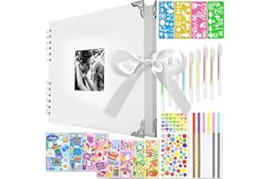 WINBEST Album Scrapbooking Fotografico Fai da Te, 80 Pagine Personalizzabile Album Fotografico 31 * 21cm Grande Album Portafoto Scrapbook Per Regalo Di Compleanno,Matrimonio