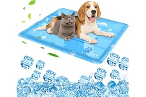 Aisuowa Tappetino refrigerante per cani e gatti con gel atossico, per cani, rinfrescante, antigraffio, durevole, per il raffreddamento degli animali (Blu, 50 * 65cm)
