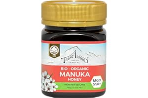 TranzAlpine Manuka Honig MGO 550+ Bio - 100% reiner Manukahonig aus Neuseeland mit laborgeprüftem MGO-Gehalt, Original-Imkerabfüllung - 250 g