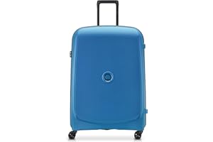 DELSEY PARIS - Belmont Plus - Valise Grande Taille Rigide Matière Recyclée et Recyclable - 76x52x32 cm - 102 litres - L - Bleu Zinc