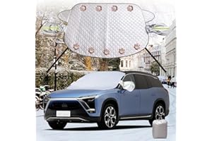 SEHAUSEU Telo Copri Parabrezza Auto, Copertura Parabrezza Anteriore Contro Gelo Neve Ghiaccio Sole Polvere, Protezione Inverno Estate, 165 x 126 cm, Argento Con Paraorecchie, Ispessito, Pieghevole