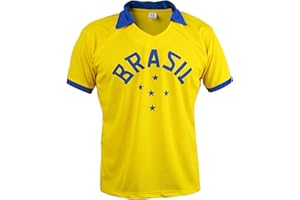 JL SPORT Brazil National Team 1958 Pele World Cup Football Shirt Top Retro Jersey Classic