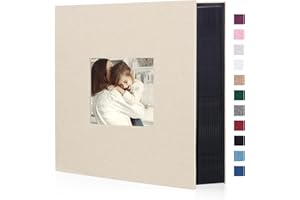 Miaikoe Fotoalbum 10x15 1000 Leinen Album Slip in großer Kapazität für Familie Hochzeitstag Album Buch hält 1000 horizontale und vertikale 10x15cm Fotos Beige