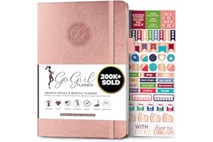 GoGirl Planner Pour Femmes - Agenda Hebdomadaire Format A5, Journal Des Objectifs et Agenda Pour Améliorer la Gestion Du Temps. Non Daté - Commence à n'importe Quel Moment, Dure 1 An - Or Rose