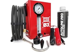 AUTOLINE PRO Automotive EVAP Smoke Machine | Model 03 | Built-in Air Compressor | Pressure Gauge | Leak Size Flow Meter | Vacuum Leak Detection Tester