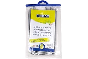 Chiodi Metallici per il Fissaggio al Terreno della Rete Salvaprato TR, Tenax Chiodi a U Special, in Acciaio, Lunghezza 22 cm, Confezione da 10 Pezzi