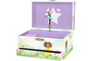 Giggle & Honey Musical Ballerina Kids Jewellery Box - Girls Jewellery Box with Mirror, Ballerina Gifts for Girls Age 4-6