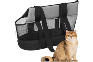 LEKEFETO Bolsa de transporte transpirable para perros, bolsa de transporte para perros y mascotas, bolsa de transporte para perros pequeños, medianos y gatos, color negro