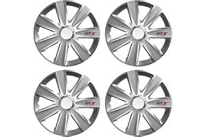 UKB4C 14" Inch GTX Carbon Grey Multi-Spoke Wheel Trim Hub Cap Covers Protectors