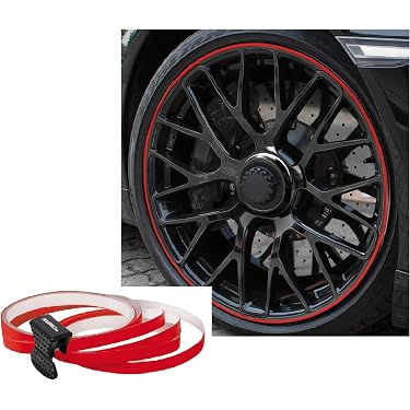 Enjoliveur De Roue Rouge CLISPEED - Accessoire Voiture Universel 13 Pouces, Protection Contre L'eau, Facile à Installer