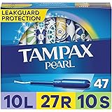 Tampax Pearl - Tamponi in plastica, confezione multipla leggera, regolare/super assorbente, senza profumo, 50 pezzi