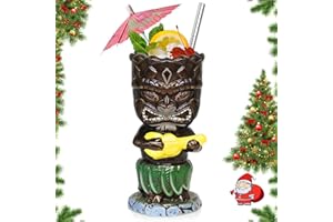 SUPROBARWARE Bicchieri da cocktail in ceramica Tiki Tiki Tiki tazze esotiche Tiki Cup professionali decorazioni per bar hawaiane (1 pz)