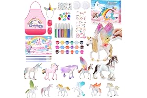 DONGQI Dinosaurier Malset Bastelset, Bastelset Kinder Dinosaurier Geschenke Spielzeug 3 4 5 6 7 8 Jahre, Zeichenspielzeug mit Dinosaurier-Set, Kreativitätsgeschenke für Jungen und Mädchen (Einhorn)