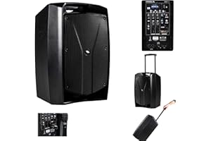 PROEL V12FREE - Sistema audio completo alimentato a batteria, Cassa Attiva Monitor Diffusore bi-amplificato a 2 vie da 400W di Picco, Nero (V12FREE)