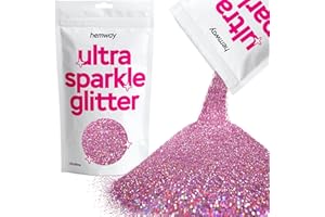 Hemway Ultra Sparkle Glitter Pink olografico 100g / 0,35 once Multi-Purpose Epoxy Resin Arts & Crafts cosmetici sicuri del fronte di corpo dei capelli Nail Matrimoni bellezza di arte del Tumblers