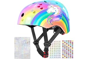 ‎UNICORN CASTLE Unicorn Castle Kinder Fahrradhelm Einhorn Helm für Mädchen,Verstellbarer Kinderhelm für Fahrrad,Skateboard,Scooter,Skaten,3-8 Jahre