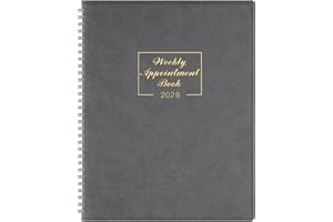 INDEME Appointment Book 2026 - January 2026 to December 2026 with Times, Appointment Diary 2026 A4 Week to View Hourly Planner in 15 Minutes, 21.8 x 29 cm, Soft Leather Cover