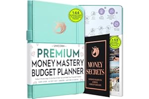 FREEDOM MASTERY Undated Monthly Budget Planner and Monthly Bill Organiser - A 12 Month Journey to Budget Book, Law of Attraction Planner (Soft Turquoise)
