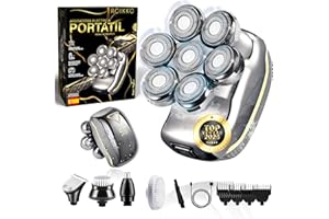 SUPER ROIKKO® Afeitadora Cabeza Hombre 5 EN 1 PREMIUM | Afeitadora Cabeza | Skull Shaver | Recargable con pantalla LED | Uso humedo y Seco | Maquina de afeitar hombre | Afeitadora Electrica Hombre