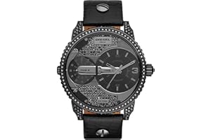 Diesel Męski zegarek Mini Daddy z trzema wskazówkami ze stali nierdzewnej, czarny