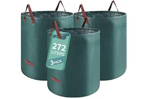 Ordeluxe 3x272L Sacchi per Rifiuti da Giardino, Sacchi Giardinaggio Resistenti agli Strappi e Impermeabili, Sacco Raccogli Foglie Pieghevole Autoportante, Supporta fino a 50 kg