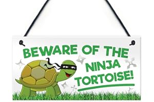 Red Ocean Beware of the Ninja tartaruga da appendere Reptile Tank Door Gate Sign Garden