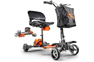 SuperHandy Passport Pro Mobilitätsroller - Klappbarer Aluminiumrahmen, 4 Räder, einschließlich 2 48V 2Ah Li-Ion Batterien und Ladegerät, unterstützt bis zu 150kg [Patent angemeldet]