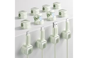 12 sztuk magnetycznych klipsów do kabli - organizer i uchwyt na kable, Toocki do samoprzylepnego zarządzania kablami, idealny do domu, biura, samochodu, na biurko i szafkę nocną - zielony