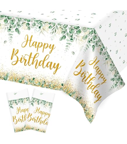 40 Stück Servietten Eukalyptus Für 60. Geburtstag – 32,5x32,5 Cm, Grünes Design Mit Girlanden