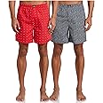 Amazon Brand - Symbol Men's Cotton Printed Boxer (Combo Pack of 2) Casual | Underwear | Half Short Pant-Regular Fit with Back Pocket