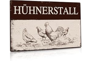 Putuo Decor Hühner Schild - Hühner Deko Geschenk als Hühnerstall Zubehör und Retro Wanddeko, Farmhouse Vintage Aluminium Metall Zeichen 20 x 30 cm