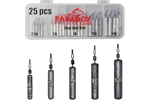 Paradox Fishing Drop Shot Set - 3,5 g/5 g/7 g/10 g/14g - Dropshot - Plombs Drop Shot - Tête plombée Cheburashka