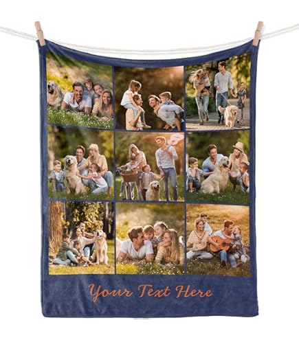 Coperta Morba In Pile E Sherpa Personalizzata Con 9 Foto E Testo - Foto 11