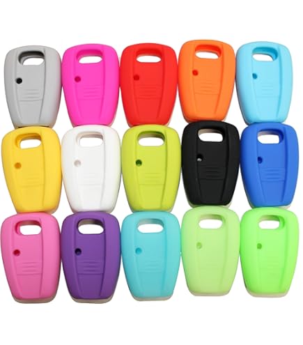 Cover In Silicone Per Chiave Auto Fiat - Compatibile Con 600, Panda, Idea, Doblò, Punto, Morbida E Protettiva (Rosso)