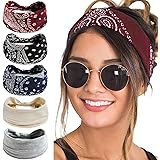 LIHELEI Fascia per Capelli Donna Boho,Elastica Turbante Fascia Capelli Cerchietti Annodato Fasce Accessori Capelli,Fasce Larg