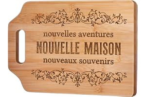 Giftasy Cadeau Cremaillere Maison, Cadeau Crémaillère - Planche à Découper en Bambou Gravée, Idée Cadeaux pour Les Nouveaux Propriétaires, Cadeau Cremaillere pour Les Amis, Famille et les Clients