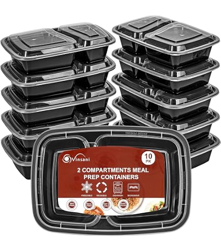 Vinsani Meal Prep Container - BPA-frei, Mikrowellen- & Spülmaschinenfest, 10/20/30 Pack
