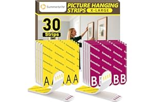 Summerbrite Picture Hanging Strips Heavy Duty 15 Pairs(30 Strips,XL),Damage Free Hanging Adhesive Strips,Mounting Tapes Removable,No Nails for Picture Photo Frames Hanger