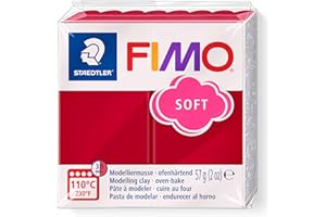 STAEDTLER Fimo 8020 - Pasta de modelar, color rojo cereza, 56 gr