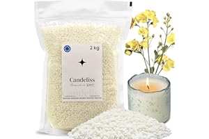 CANDELISS Cera di Colza per Candele in Vaso 2kg. Cera Naturale vegetale per Candele con Punto di Fusione Basso per Creare Candele Fatte in casa Rapeseed Wax for Candle Making (2kg)