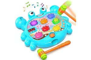 Hot Bee Spielzeug für 2 3 4 5 6 Jahre Alten Jungen Baby Spielzeug Kinderspielzeug für Kinder Frühes Lernen Whack A Krabbe Spiel für Kleinkinder mit Sound&Light Geburtstagsgeschenke Hämmern