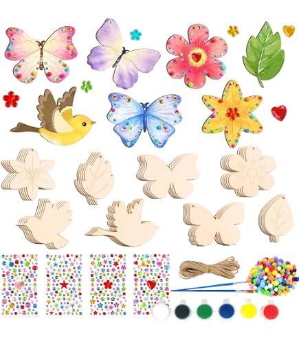 DIY Bastelset Für Kinder Mit Holzfiguren & Ton | Kreatives Spielzeug Ab 3 Jahren