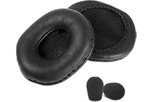 DOWITECH PC2/PC3 Cuscinetti per orecchie professionali di ricambio compatibili con cuffie Sennheiser PC2 Chat/PC3 Chat/PC5 Chat /PC7 USB/PC8 USB/PC131 Mono USB, cuscinetti con ecopelle morbida